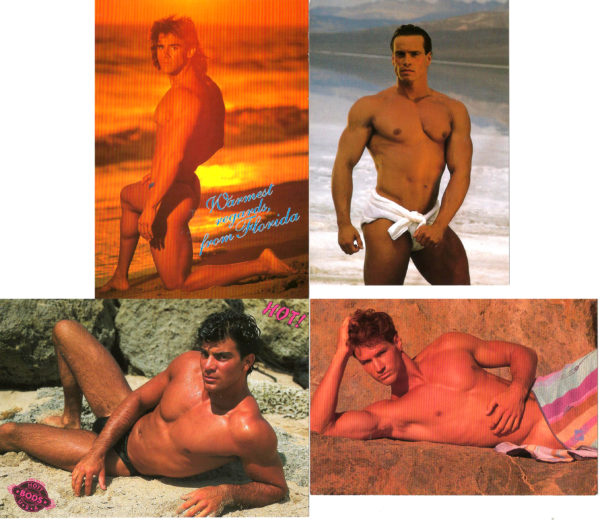 BEACH BODS - Set of 4 Vintage Postcards