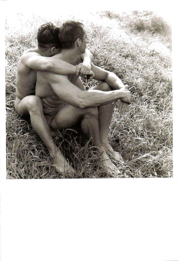 B&W NUDE MALE COUPLES - Set of 4 Vintage Postcards