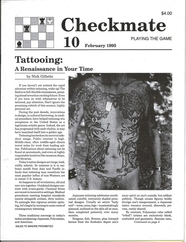 CHECKMATE 10 Gay Magazine Incorporating - Playing the Game - February 1995