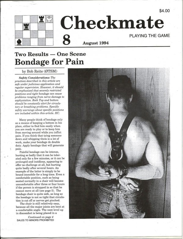 CHECKMATE 8 Gay Magazine Incorporating - Playing the Game - August 1994E 8 Gay Magazine Incorporating - Playing the Game - August 1994