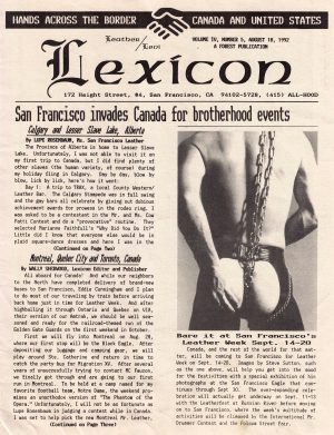 LEXICON Newsletter - Hands Across the Border - Canada and United States - August 1992