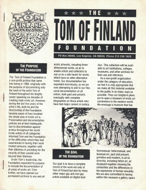 Rare Vintage - TOM OF FINLAND FOUNDATION DISPATCH - Magazine 1989