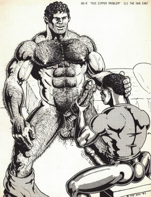 Gay Print - The HUN - BIG ZIPPER PROBLEM - Print 11x8.5" 1987 (BB-9)