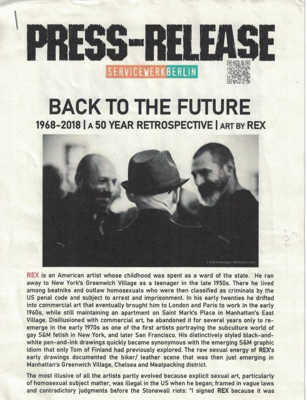 Vintage REX PRESS RELEASE - REX WORLD - BACK TO THE FUTURE 1968-2018 - 11 X 8.5" 4 Sheet Pamphlet